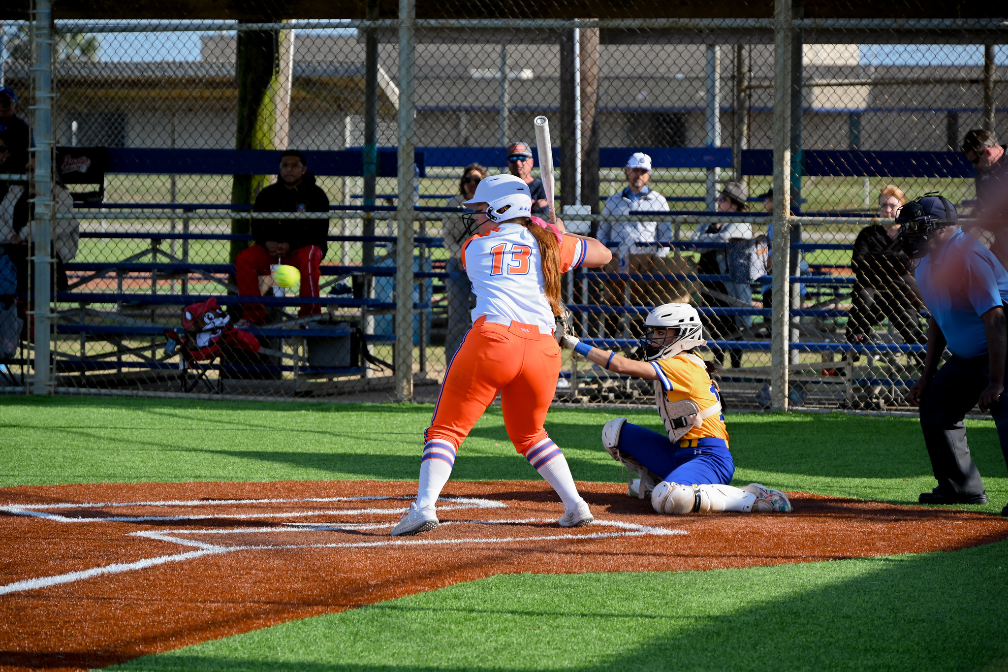 Galveston College sophomore third baseman Breigh Houser bats against Monroe College in a game played on Feb. 27, 2025, at the Lassie League Complex’s Carter Field in Galveston.