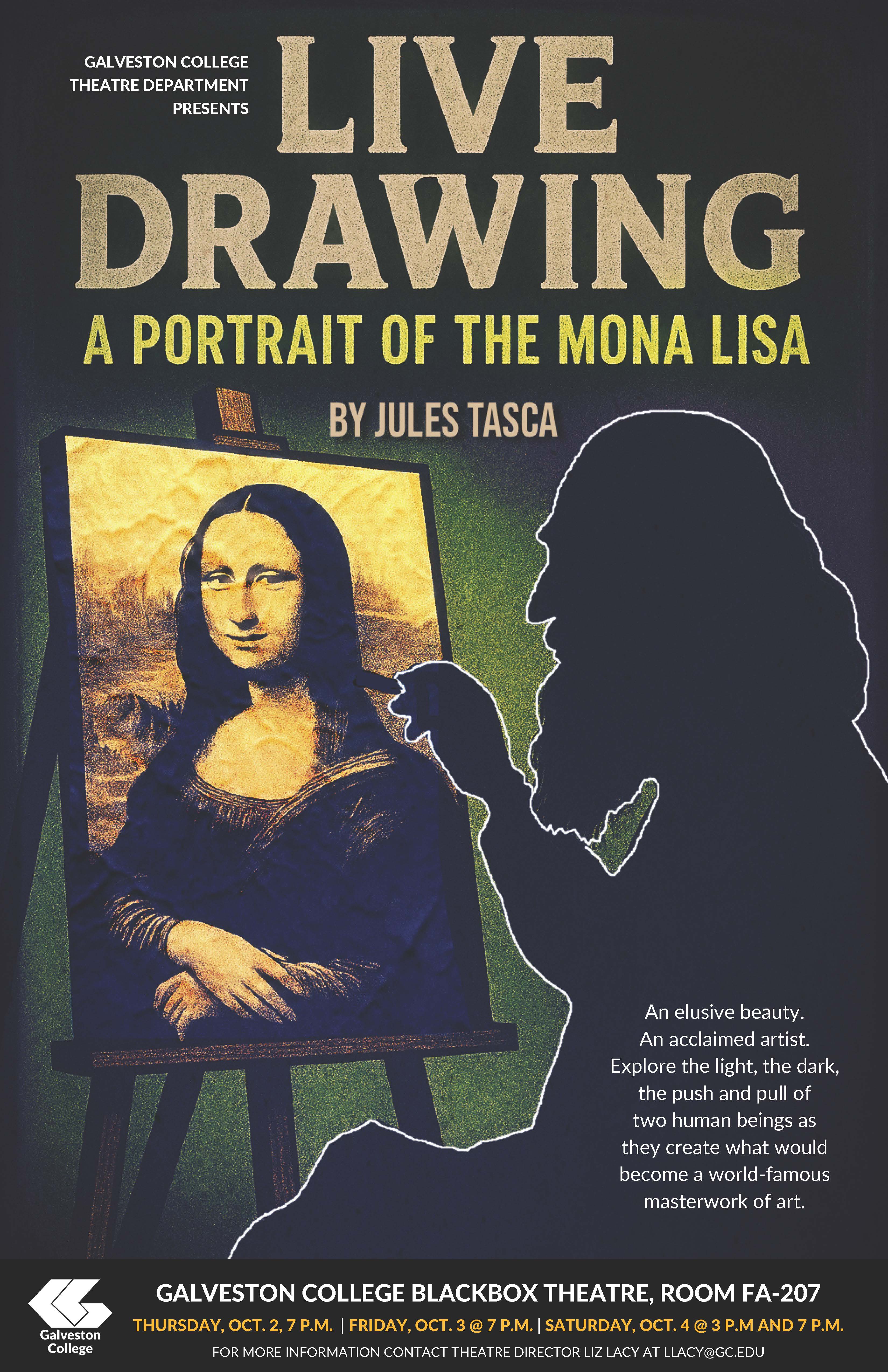 Galveston College Theatre Presents Live Drawing: A Portrait of the Mona Lisa by Jules Tasca