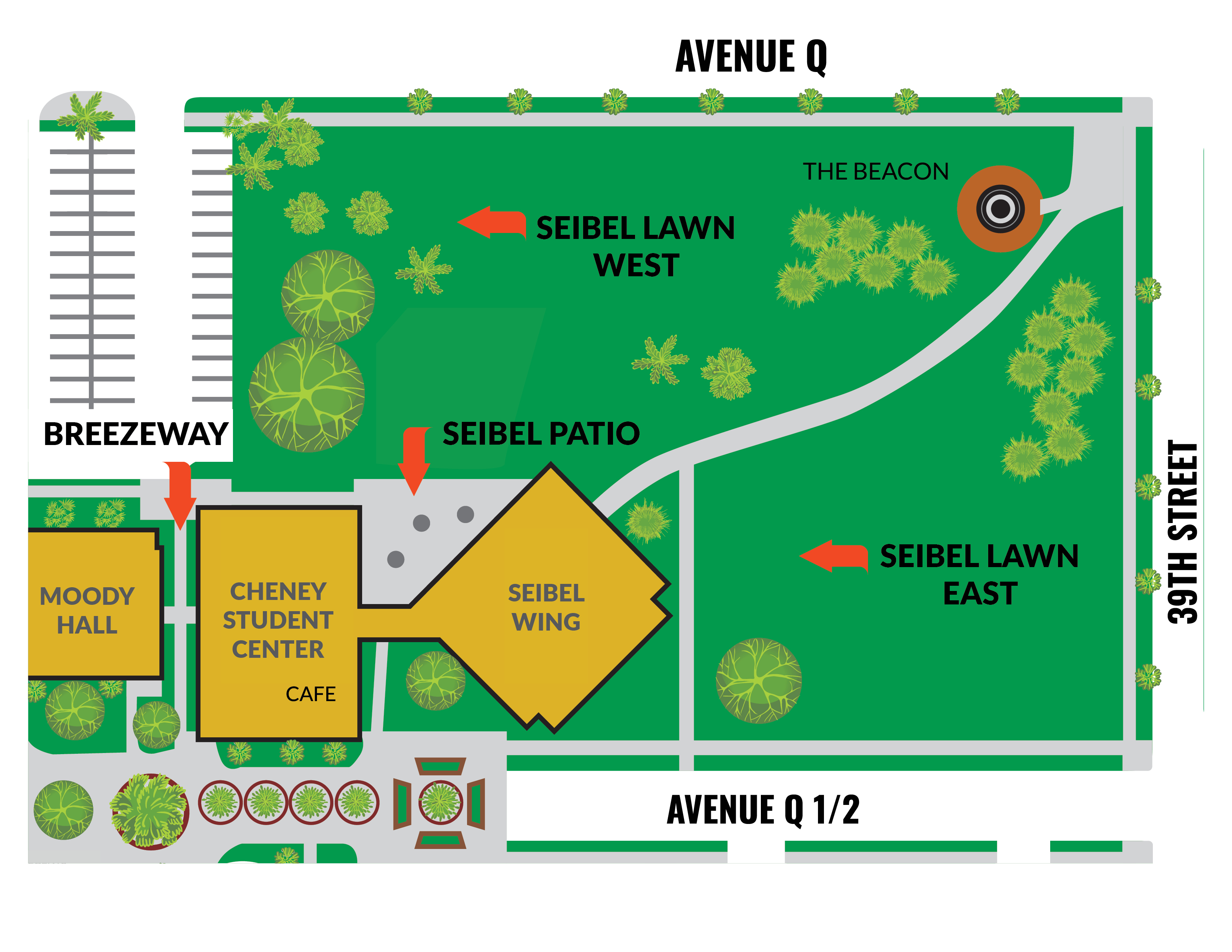 Galveston College Map Public Spaces 