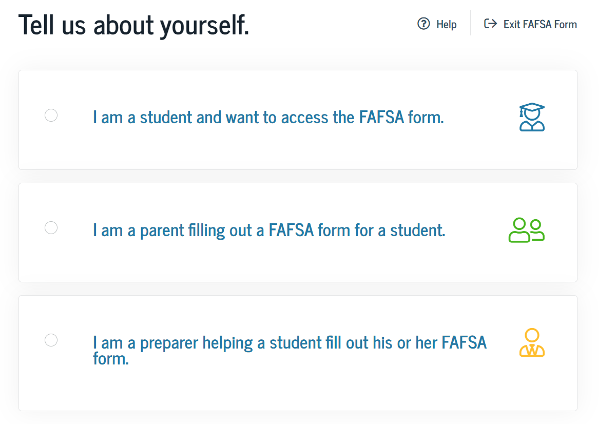 Access the FAFSA form Login Graphic