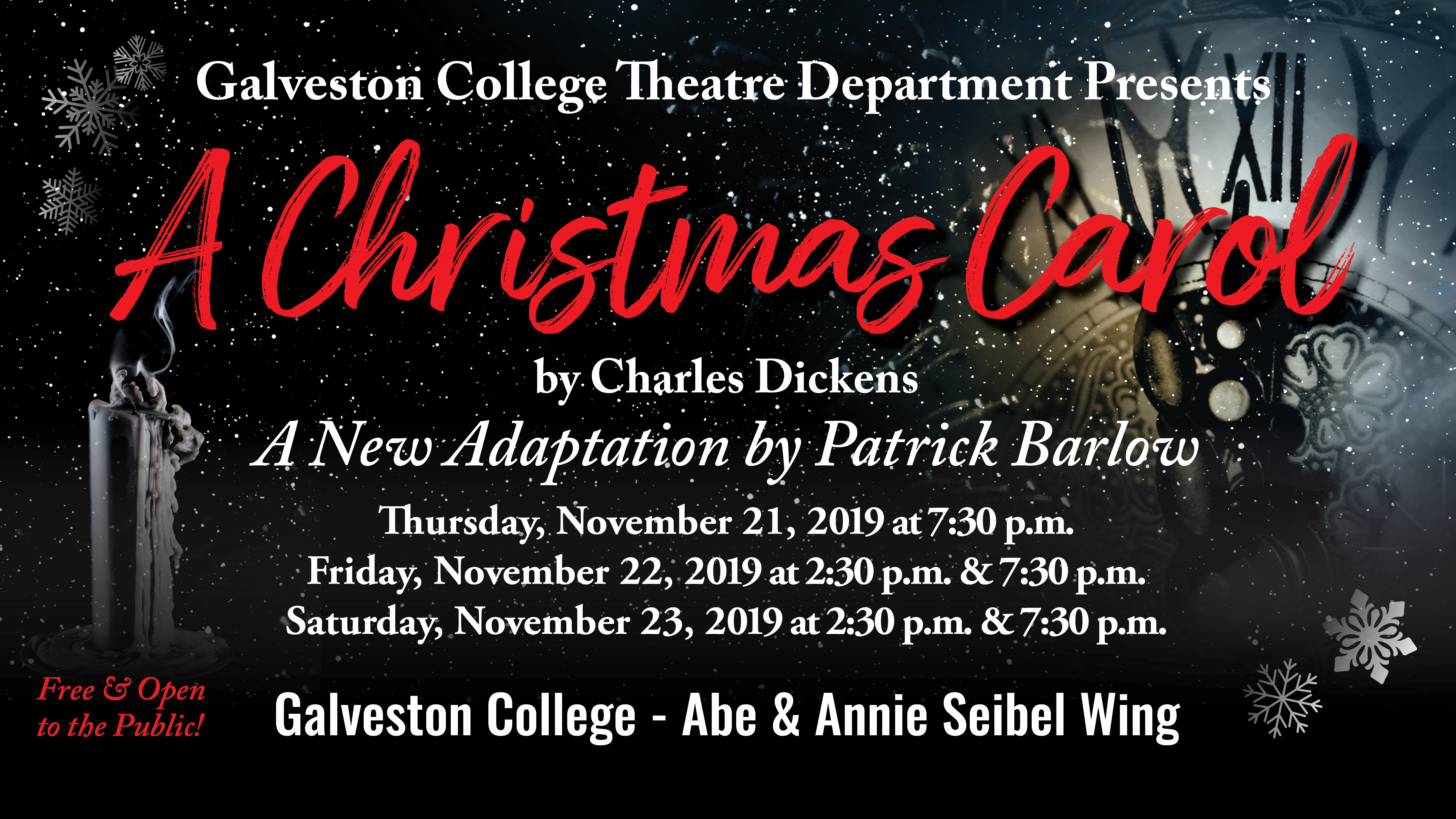 Theatre Department To Stage A Christmas Carol Galveston College